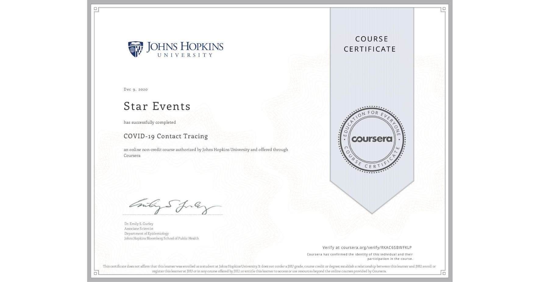 COVID Certification